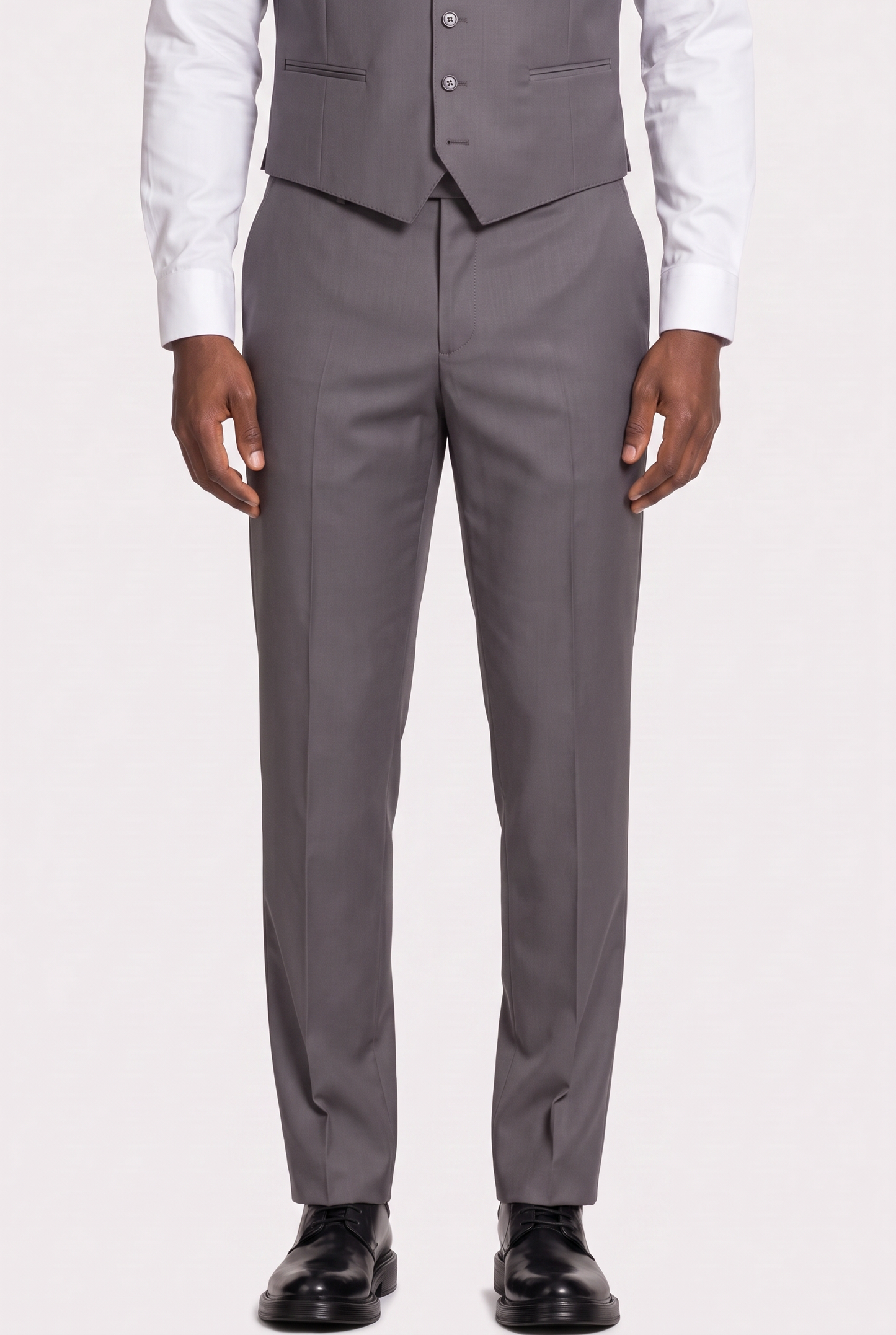 Terno Slim Italiano Poliviscose Chumbo - detalhe