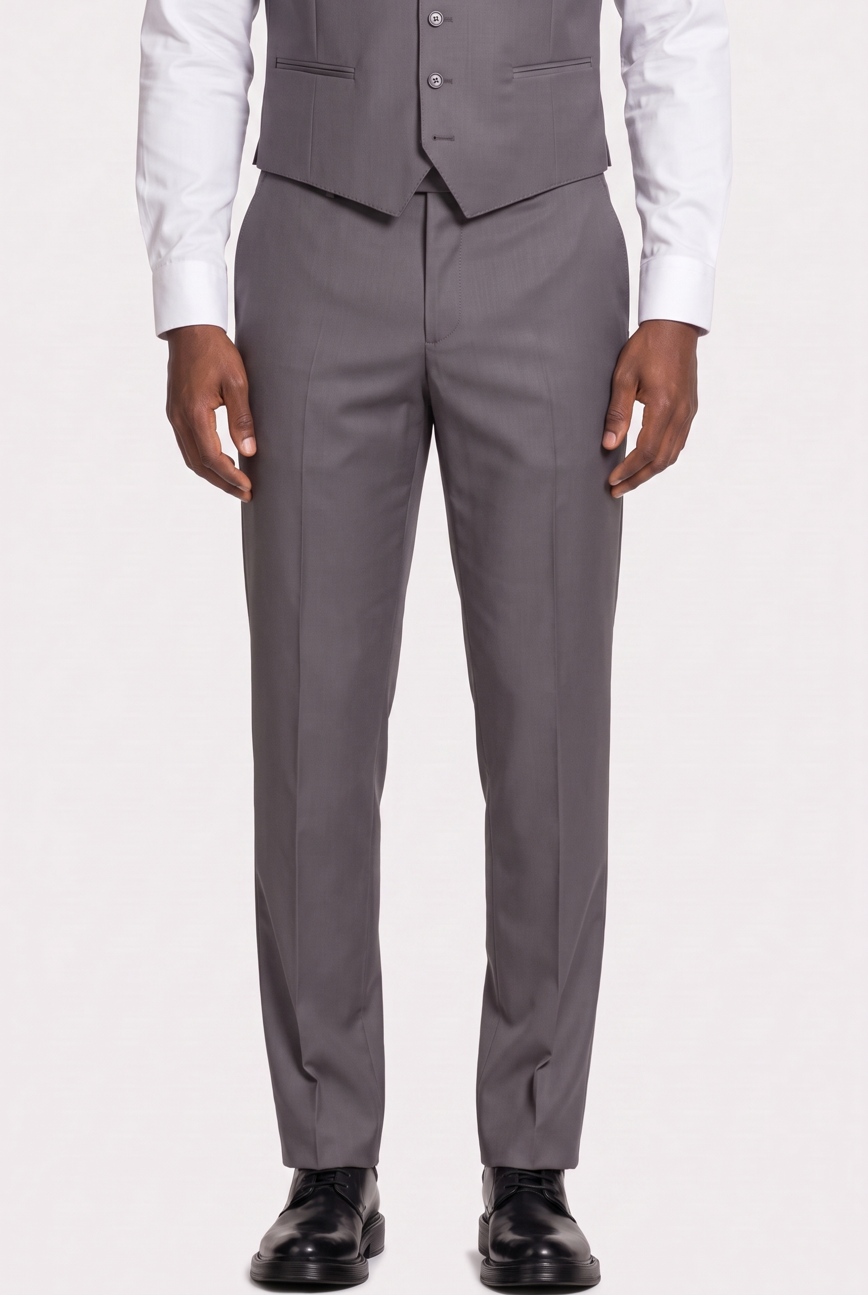 Terno Slim Italiano Poliviscose Chumbo - detalhe