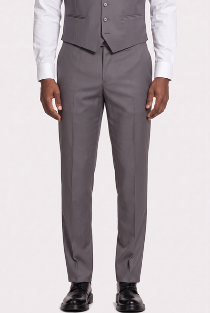 Terno Slim Italiano Poliviscose Chumbo - detalhe