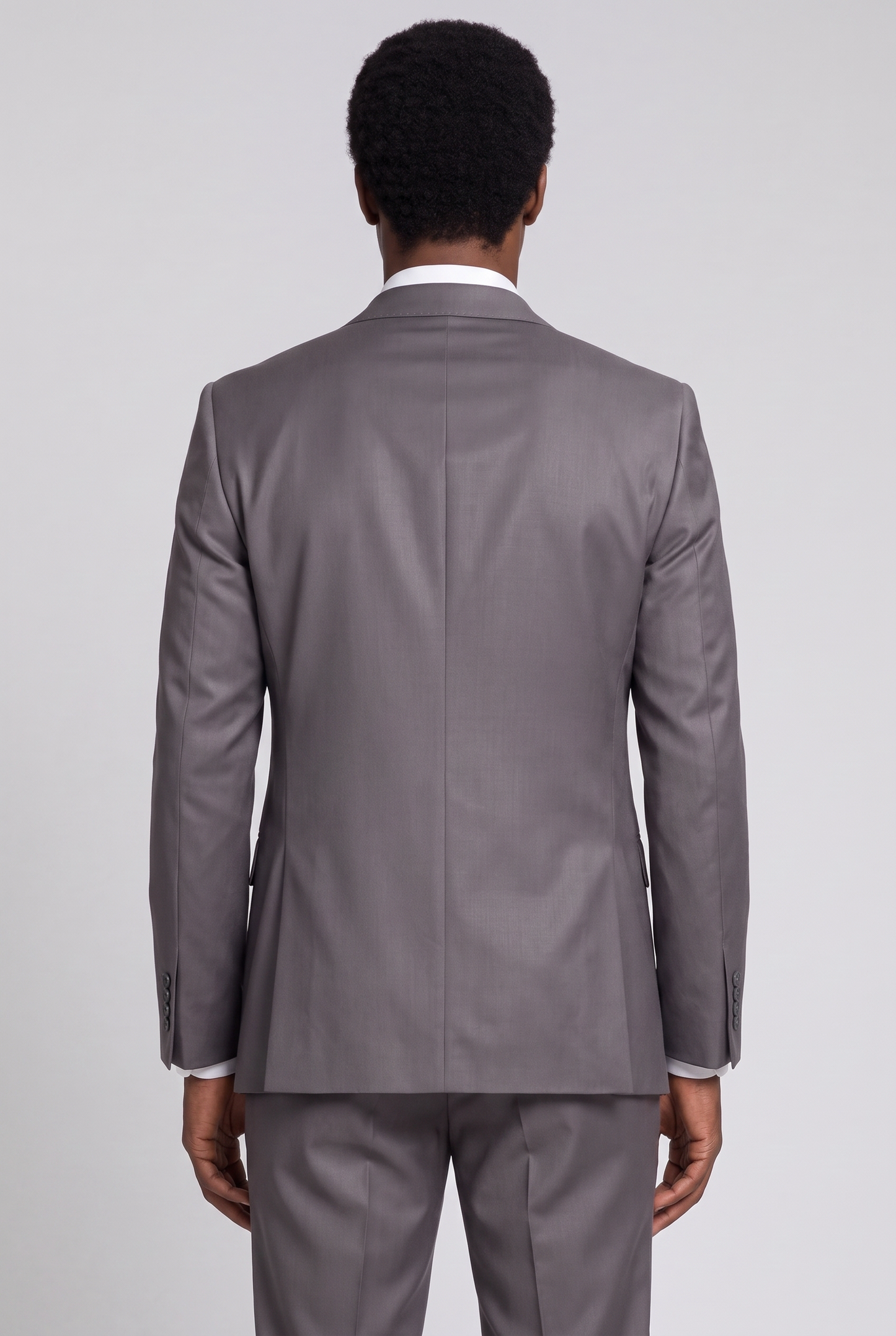 Terno Slim Italiano Poliviscose Chumbo - detalhe