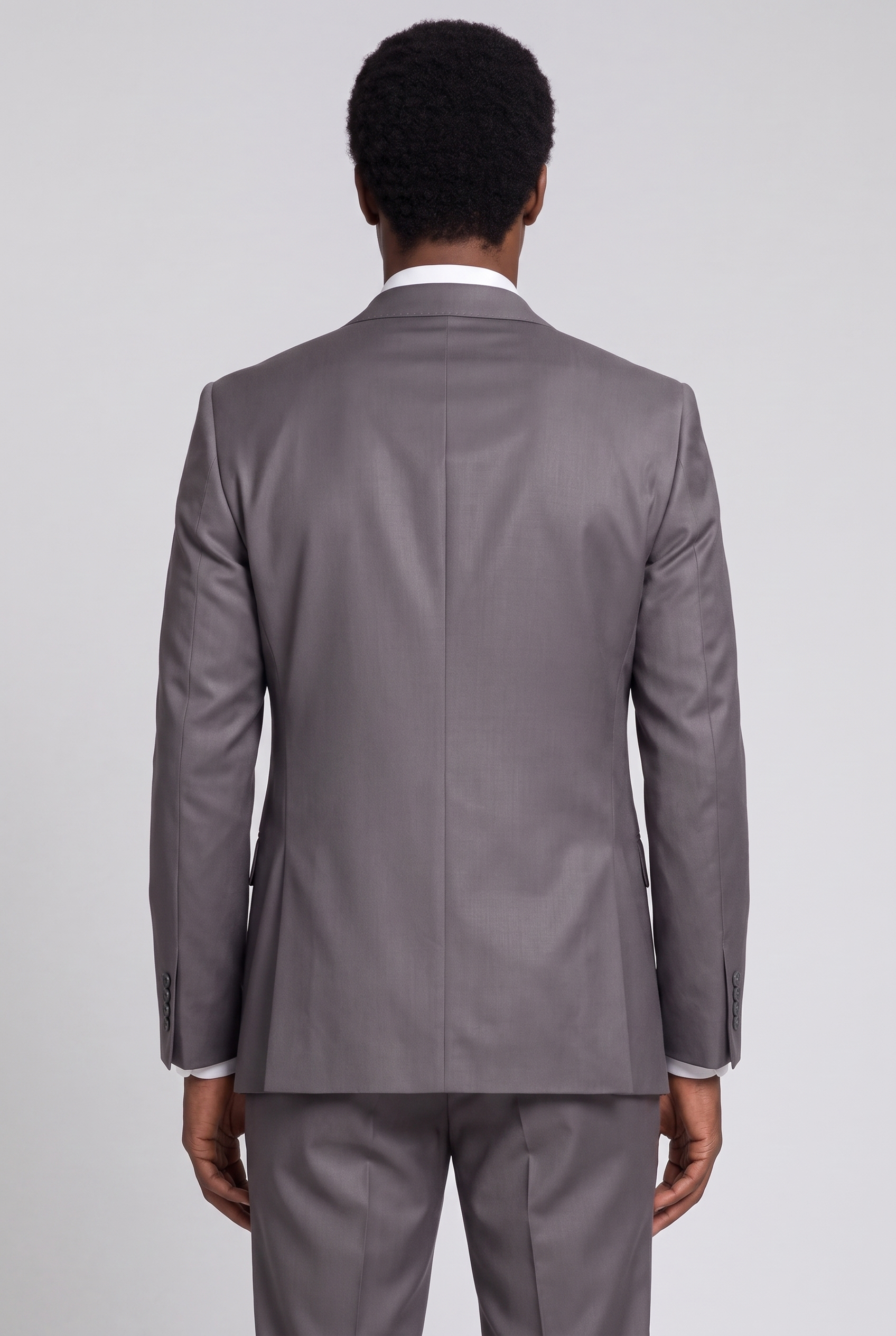 Terno Slim Italiano Poliviscose Chumbo - detalhe