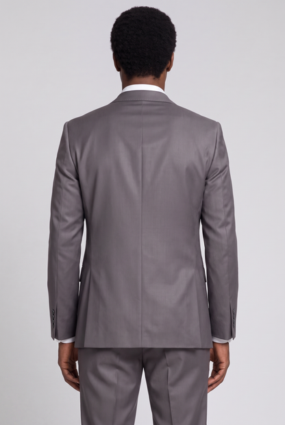 Terno Slim Italiano Poliviscose Chumbo - detalhe