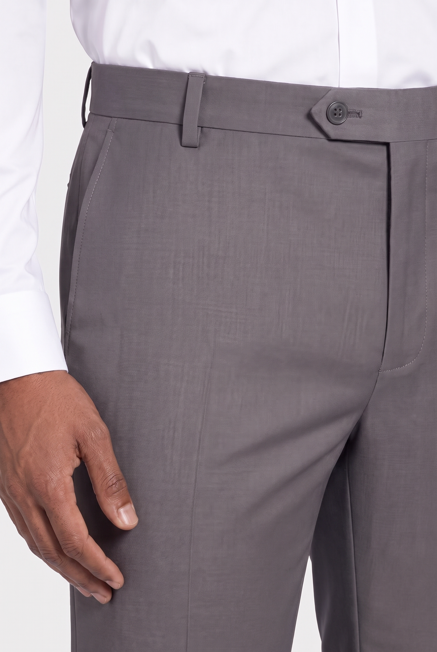 Calça Slim Italiano Poliviscose Chumbo - detalhe