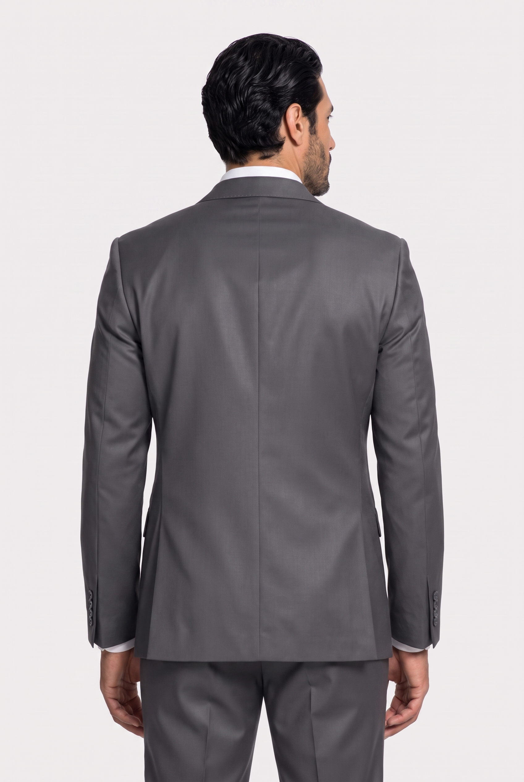 Costume Slim Italiano Poliviscose Chumbo - detalhe