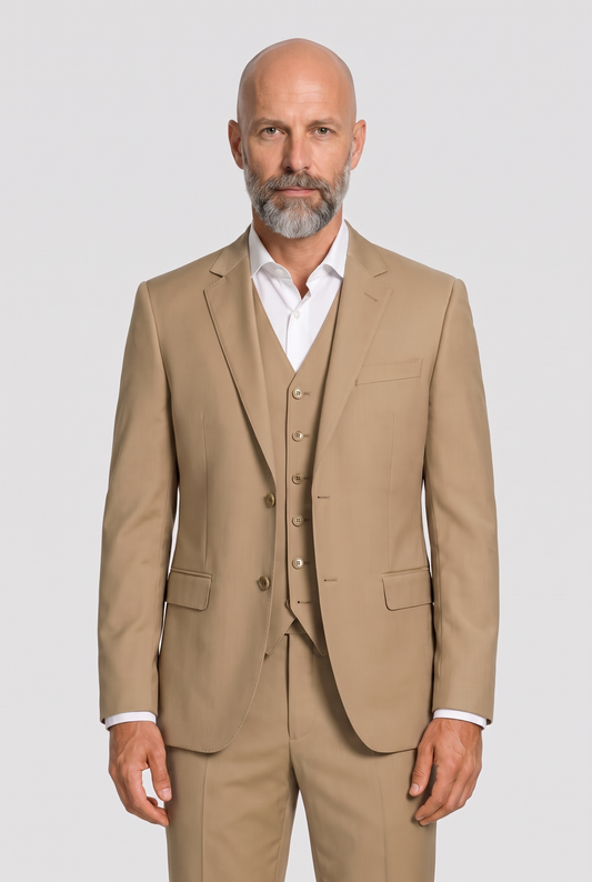 Terno Slim Italiano Poliviscose Cáqui