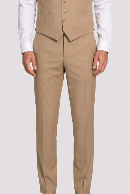 Terno Slim Italiano Poliviscose Cáqui - detalhe