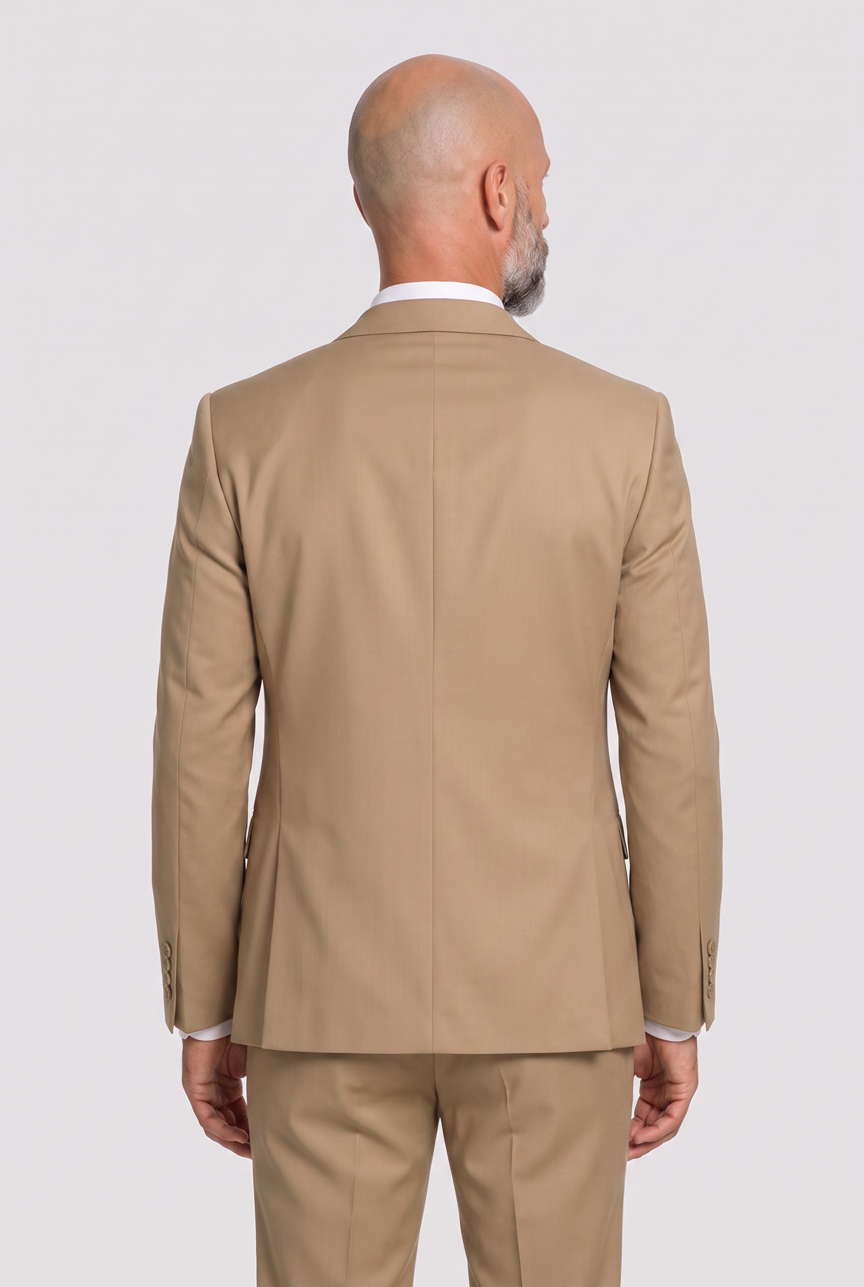 Terno Slim Italiano Poliviscose Cáqui - detalhe