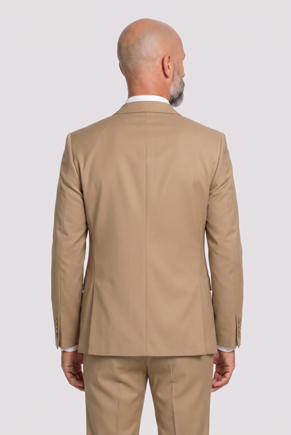 Terno Slim Italiano Poliviscose Cáqui - detalhe