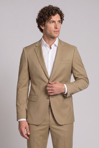 Costume Slim Italiano Poliviscose Cáqui