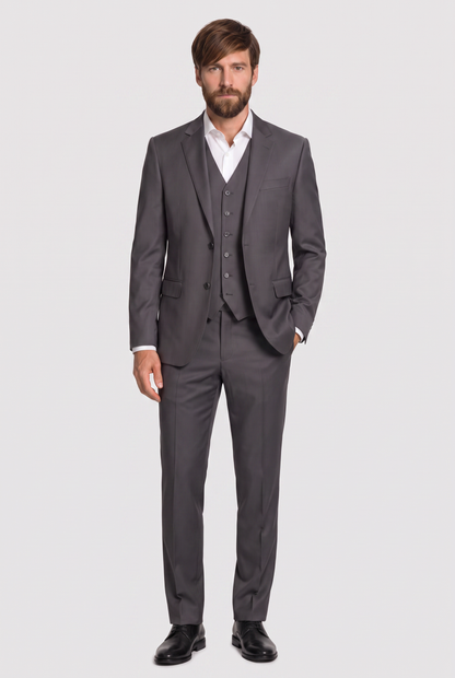 Colete Slim Poliviscose Grafite - corpo inteiro