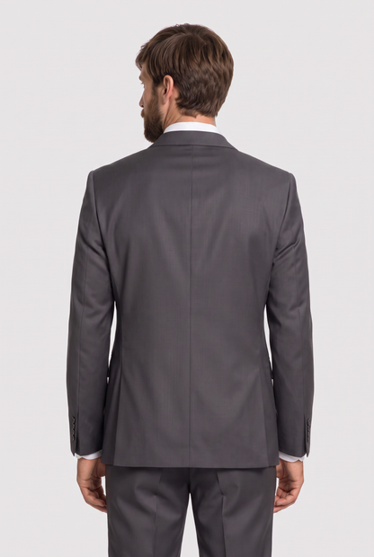 Terno Slim Italiano Poliviscose Grafite - detalhe