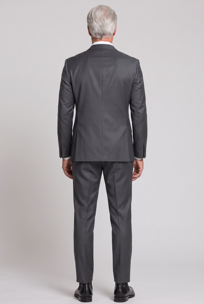 Costume Slim Italiano Poliviscose Grafite - detalhe