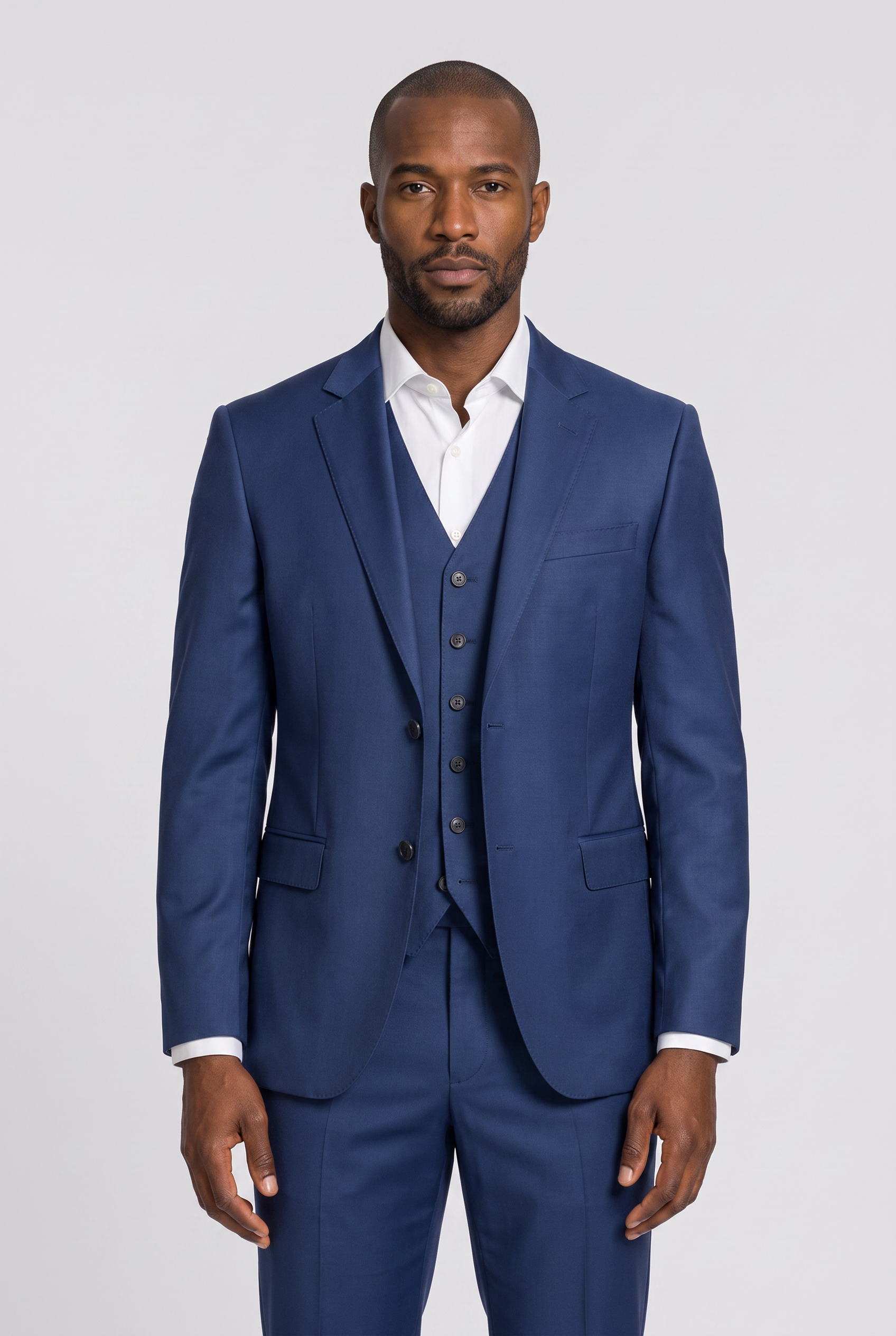 Colete Slim Poliviscose Azul Índico - look completo