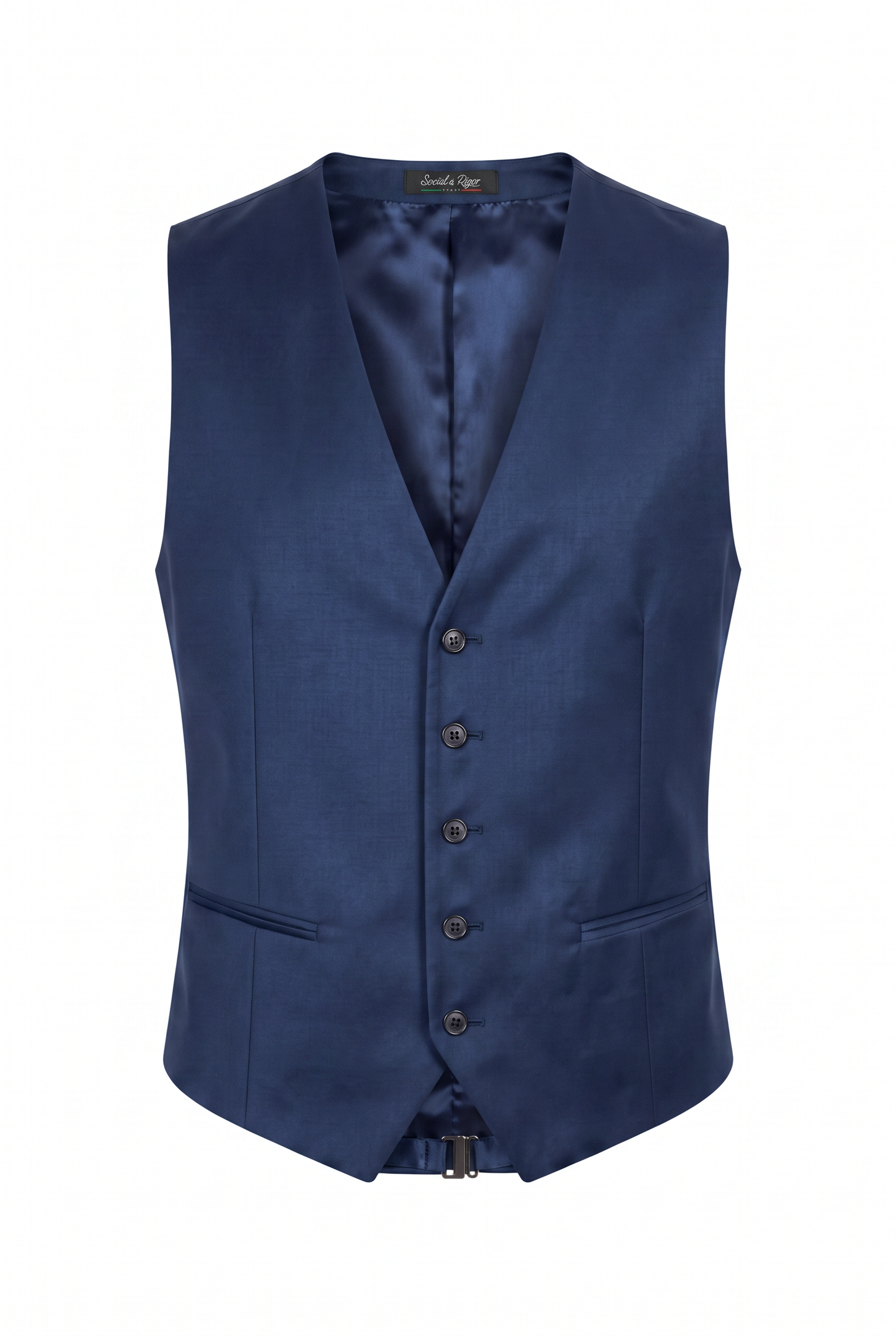 Colete Slim Poliviscose Azul Índico com etiqueta Social à Rigor