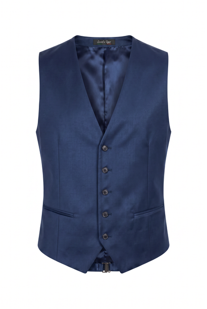 Colete Slim Poliviscose Azul Índico com etiqueta Social à Rigor