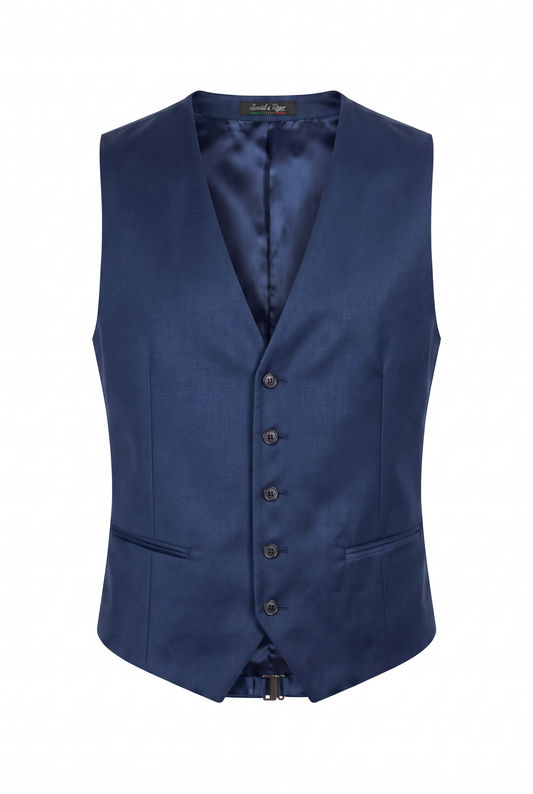 Colete Slim Poliviscose Azul Índico com etiqueta Social à Rigor