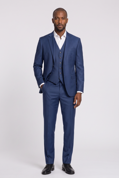 Calça Slim Poliviscose Azul Índico - look completo
