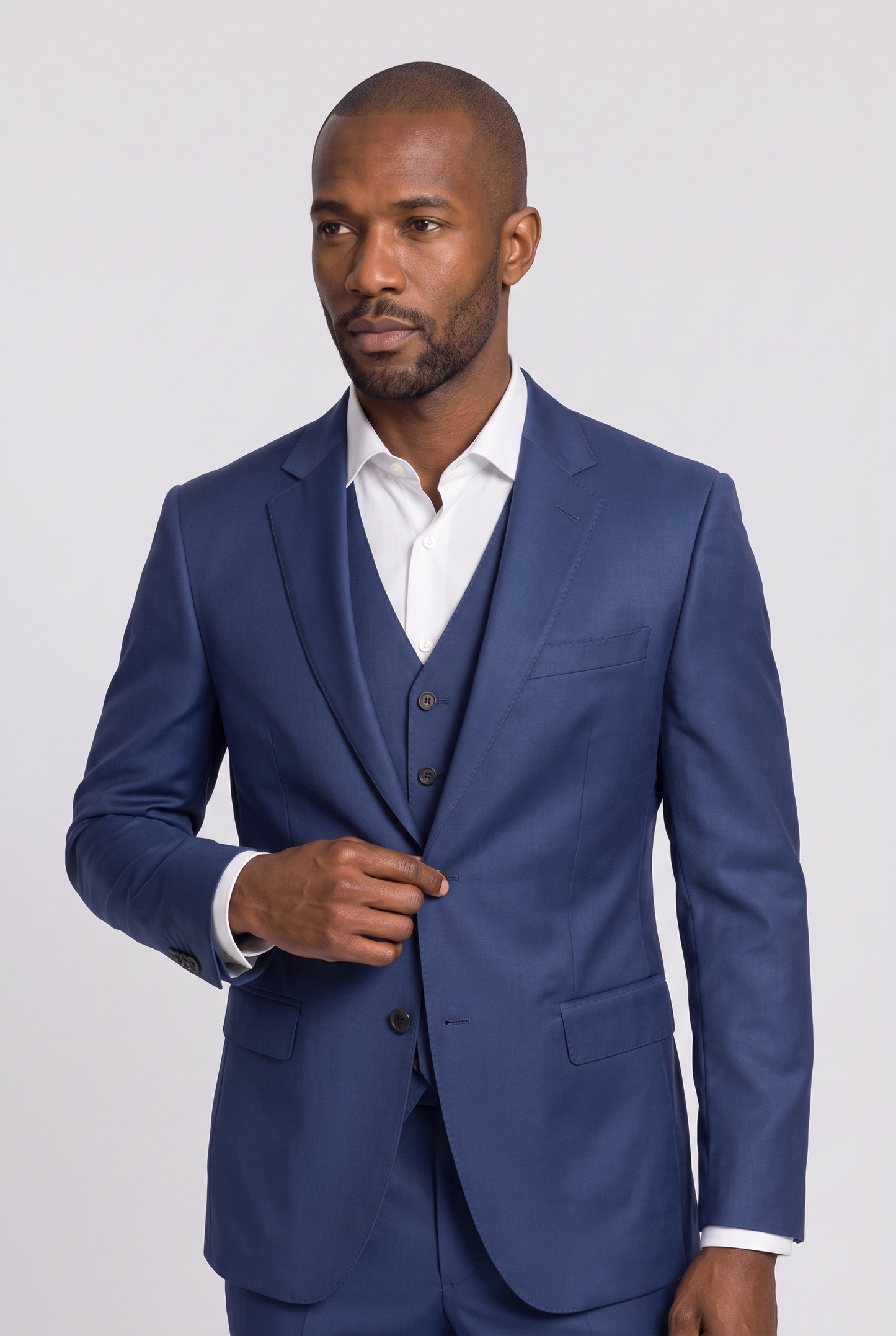 Calça Slim Poliviscose Azul Índico - detalhe