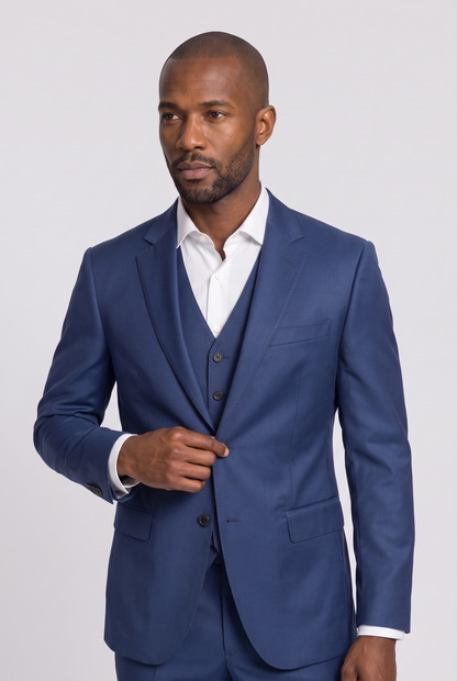 Colete Slim Poliviscose Azul Índico - detalhe