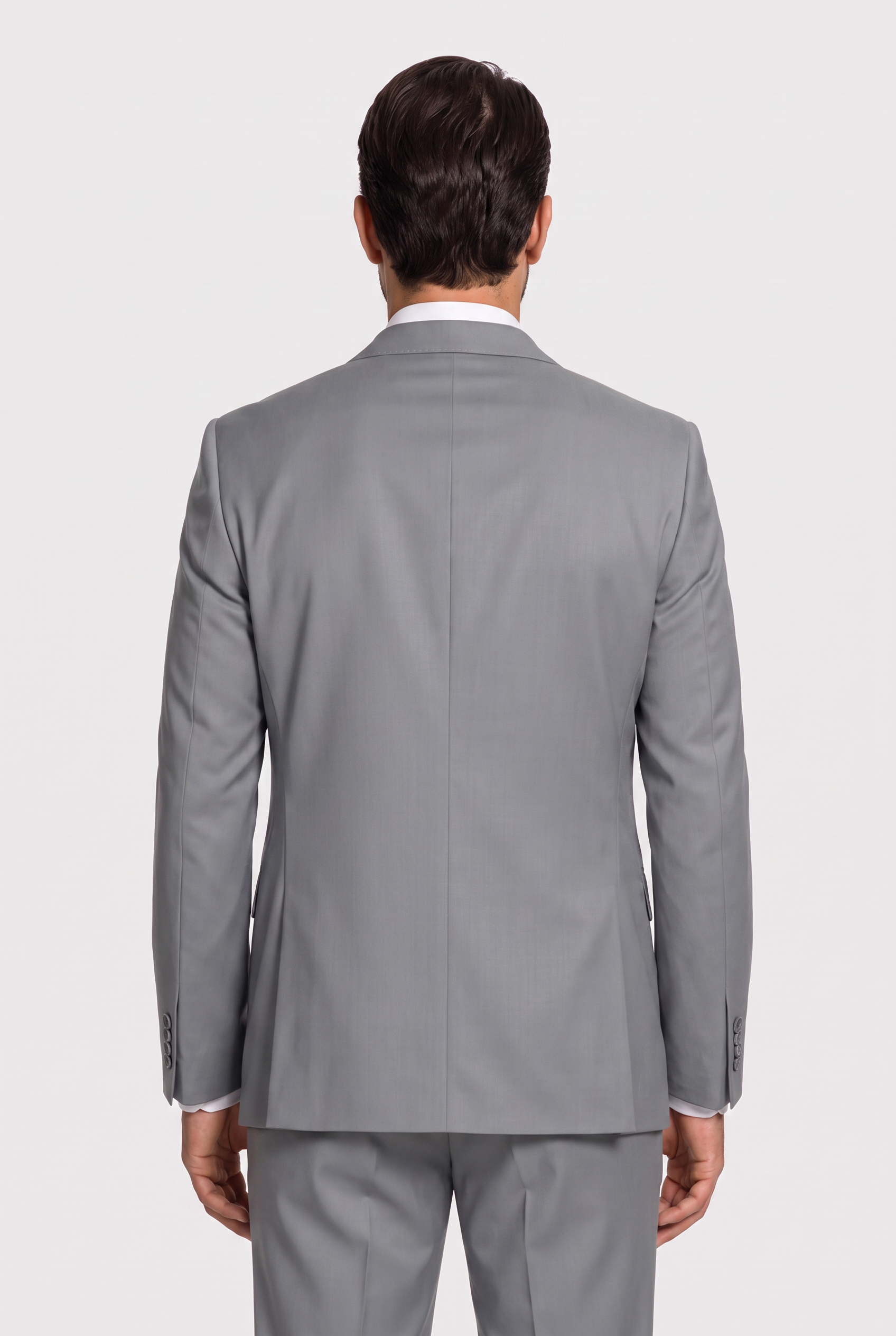 Terno Slim Italiano Poliviscose Cinza Aço - detalhe