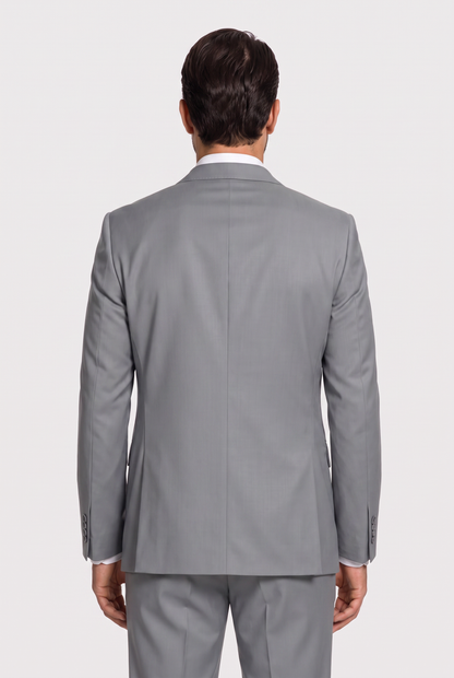 Terno Slim Italiano Poliviscose Cinza Aço - detalhe