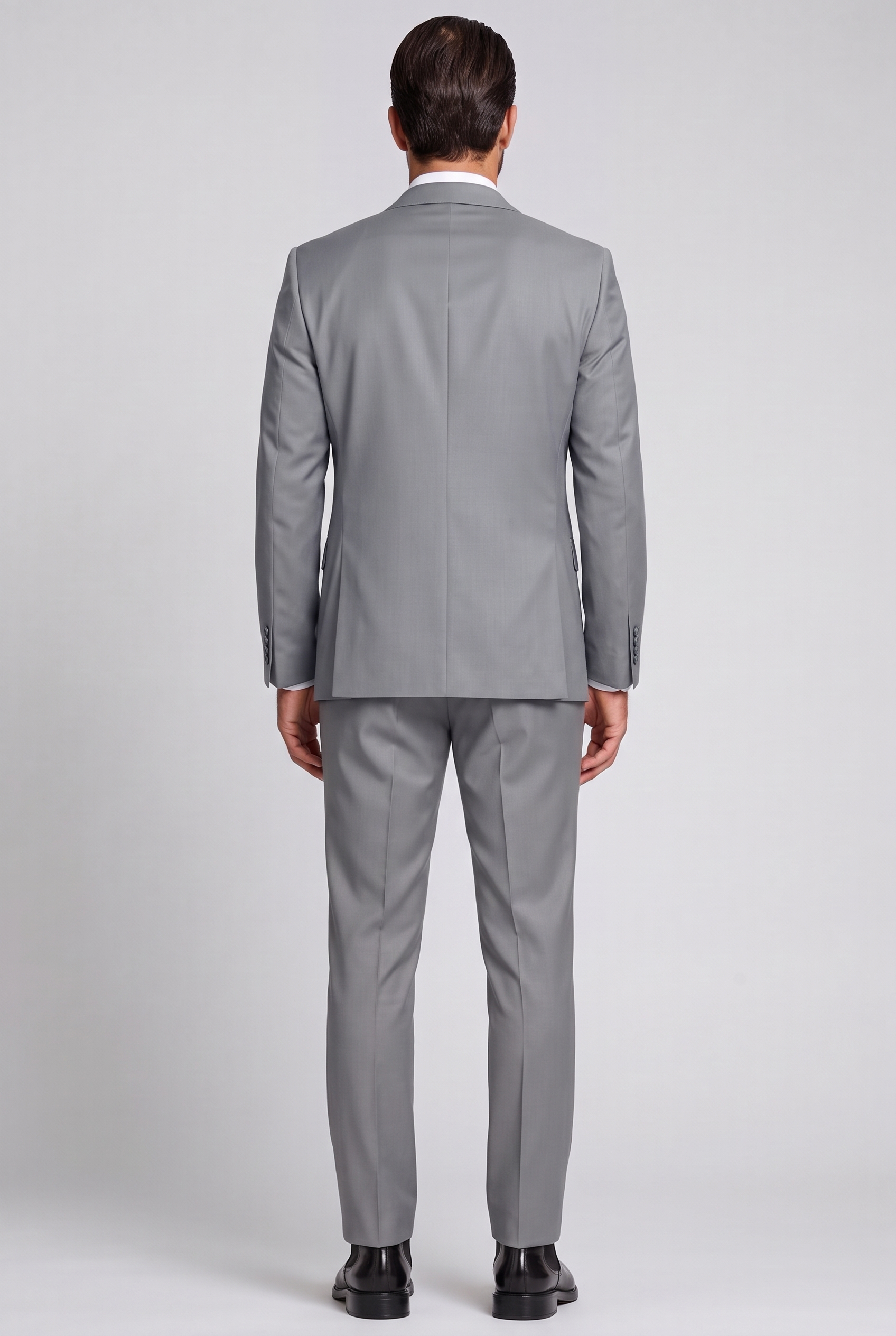 Terno Slim Italiano Poliviscose Cinza Aço - detalhe
