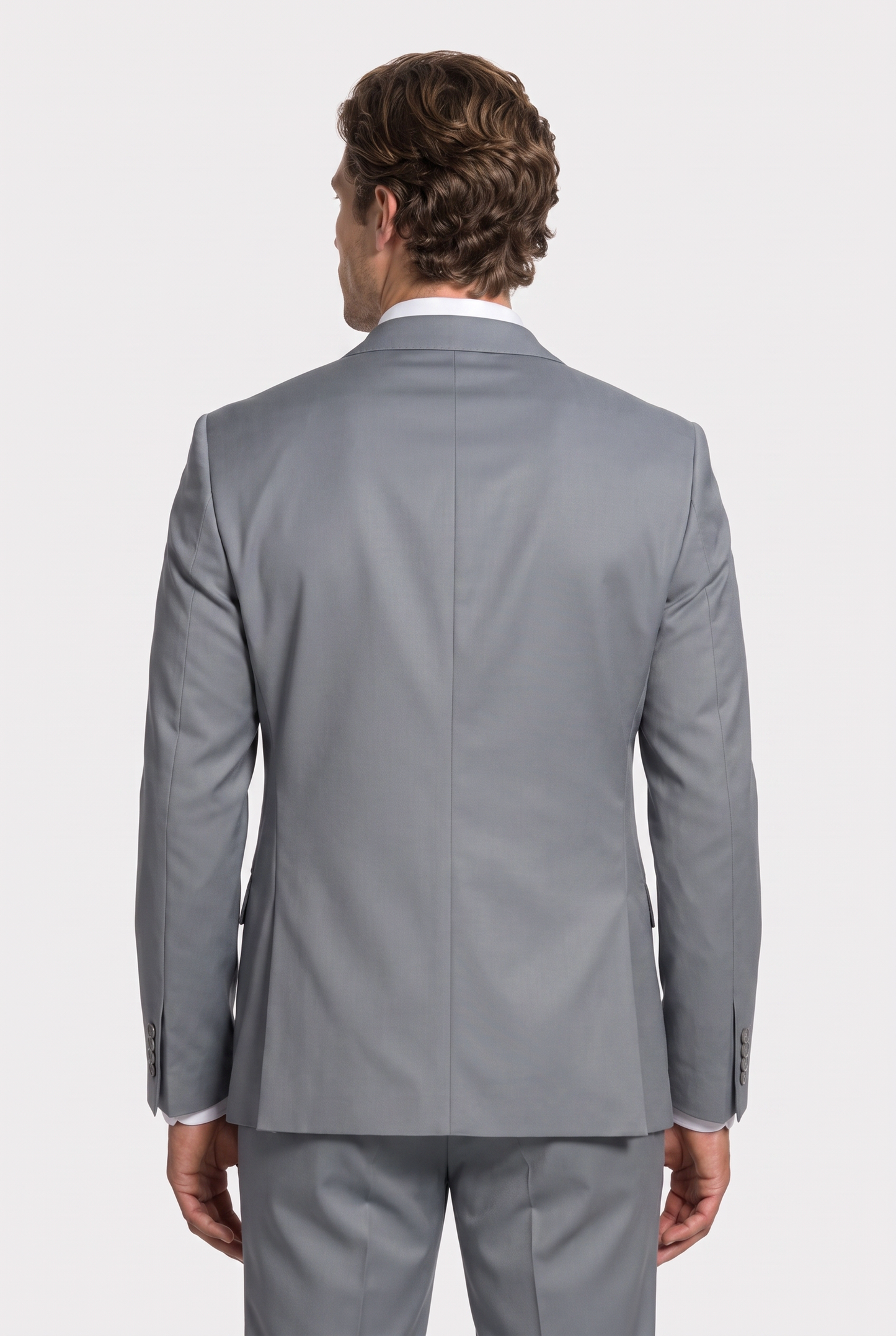 Costume Slim Italiano Poliviscose Cinza Aço