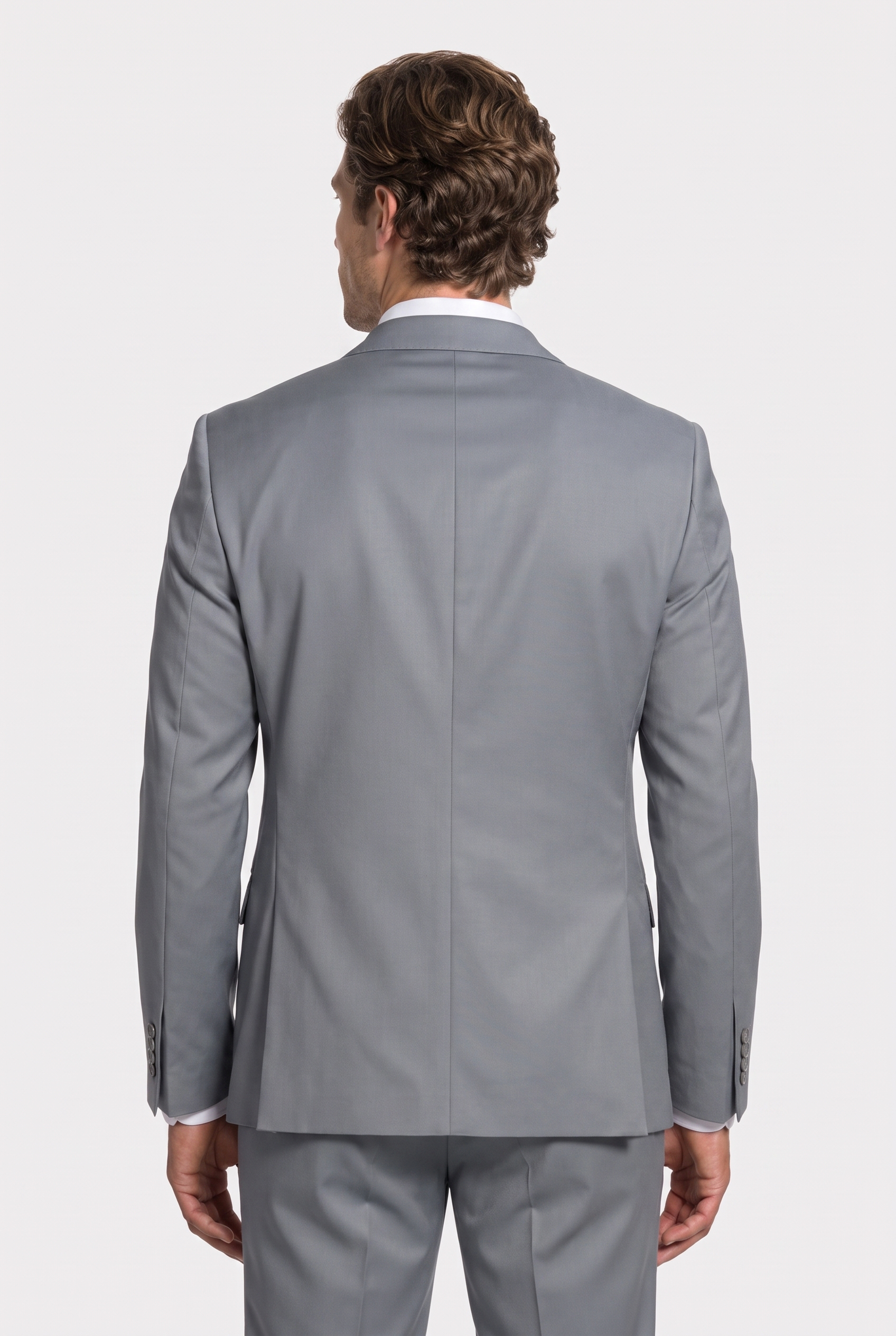 Costume Slim Italiano Poliviscose Cinza Aço