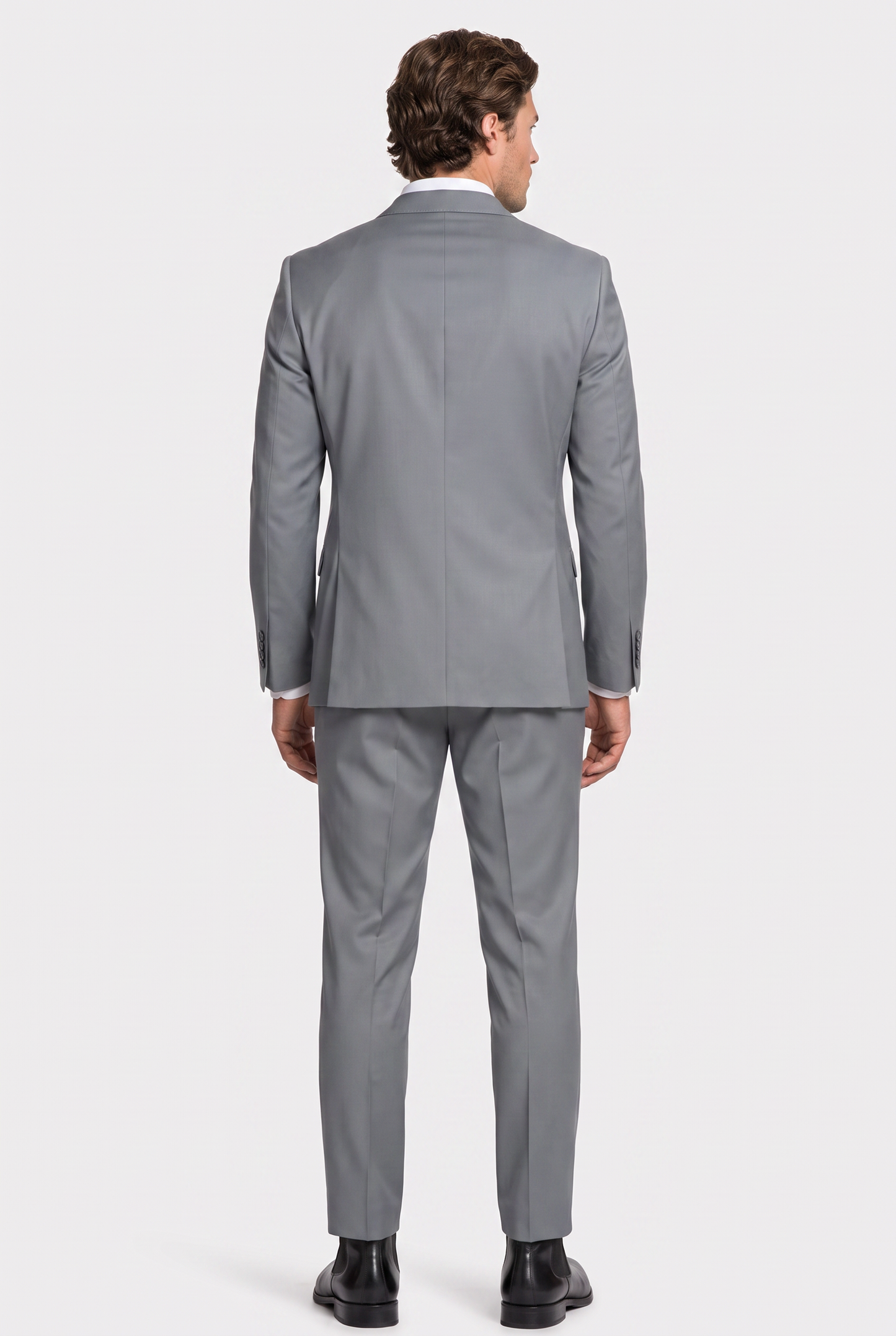 Costume Slim Italiano Poliviscose Cinza Aço - detalhe
