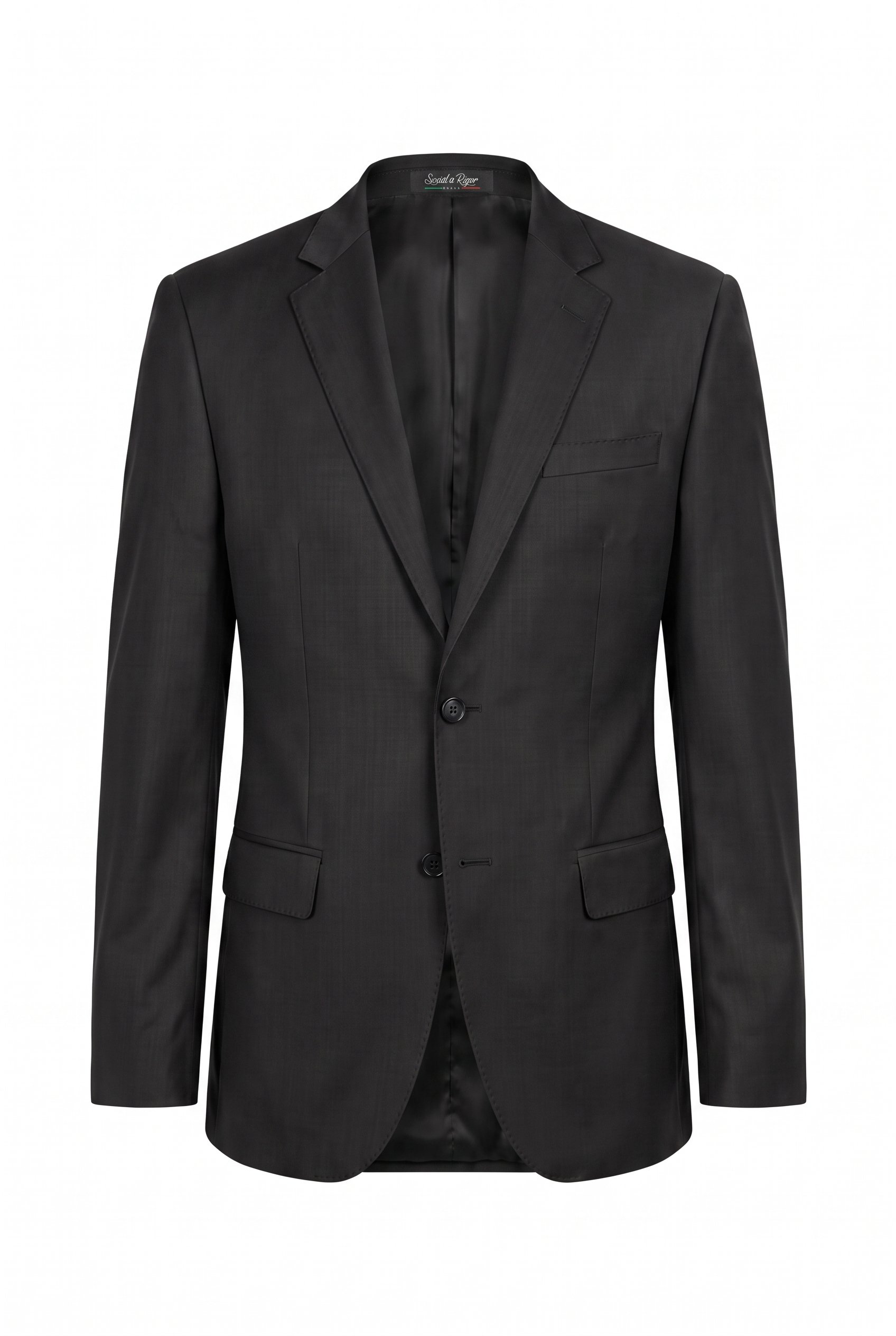 Costume Slim Italiano Lã Fria Preto - paletó com etiqueta Social à Rigor