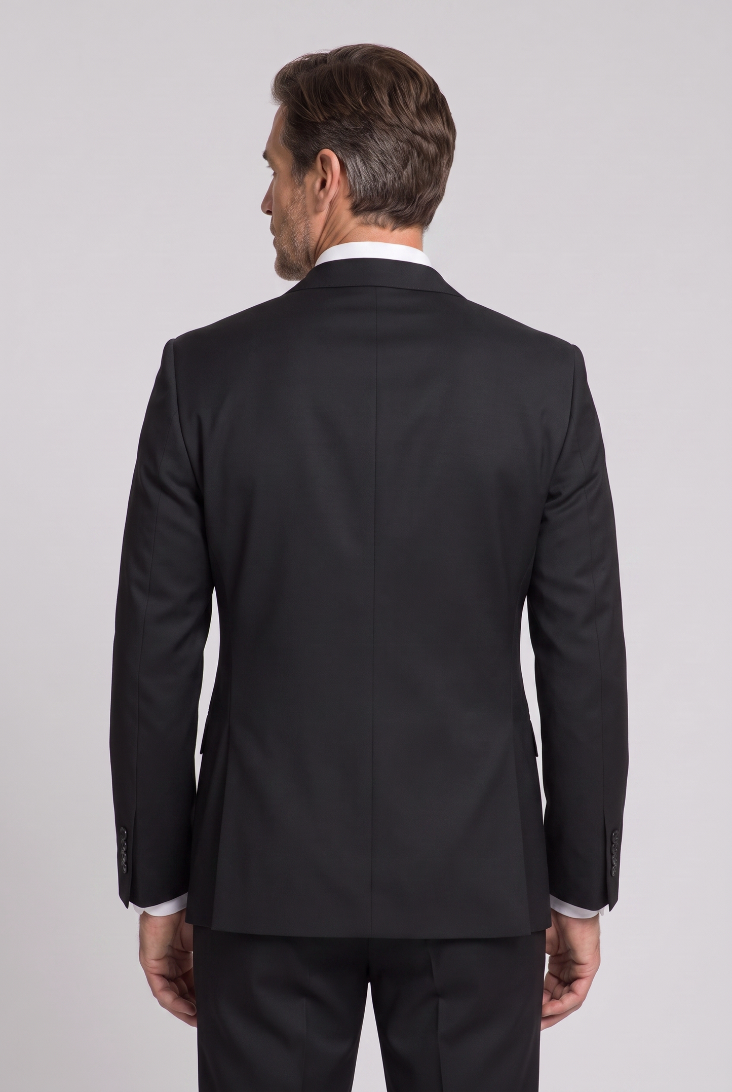 Costume Slim Italiano Lã Fria Preto