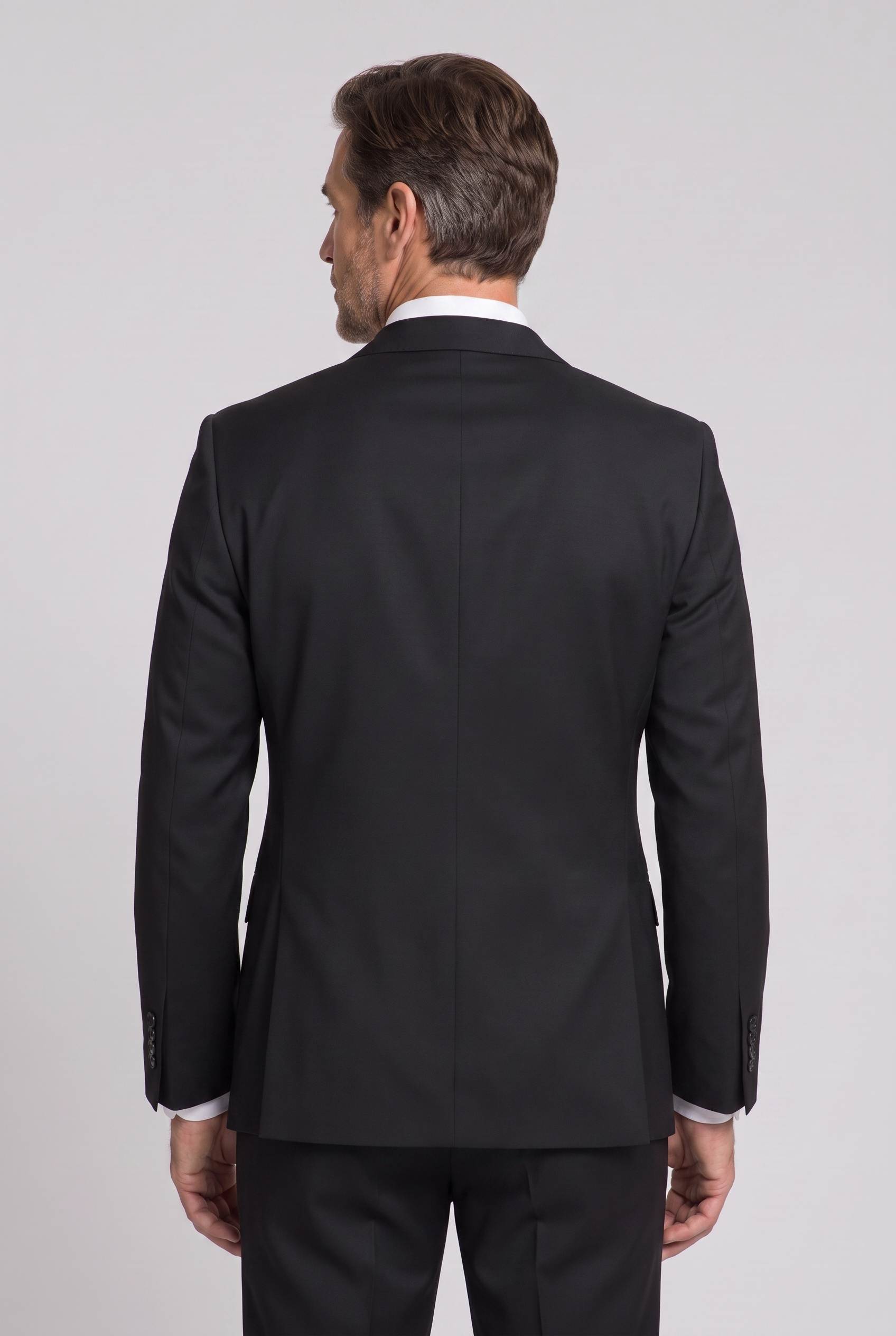Costume Slim Italiano Lã Fria Preto