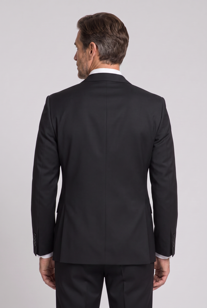 Costume Slim Italiano Lã Fria Preto