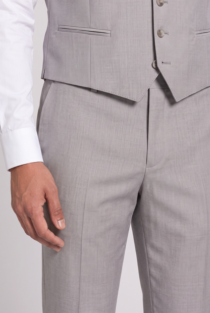 Terno Slim Italiano Lã Fria Cinza Claro - calça