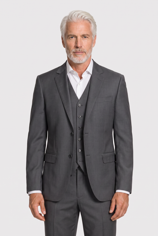 Terno Slim Italiano Lã Fria Chumbo