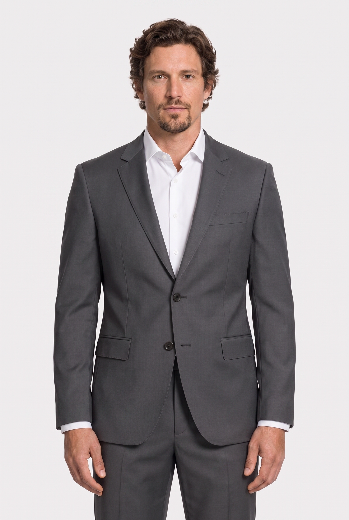 Costume Slim Italiano Lã Fria Chumbo