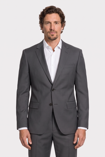 Costume Slim Italiano Lã Fria Chumbo