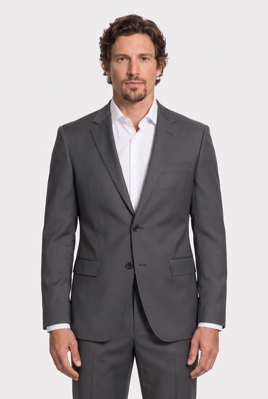 Costume Slim Italiano Lã Fria Chumbo
