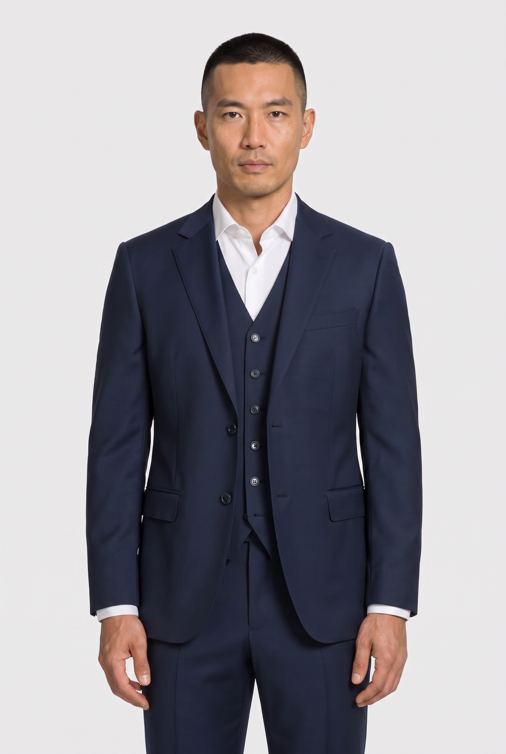 Colete Lã Fria Azul Marinho - frente