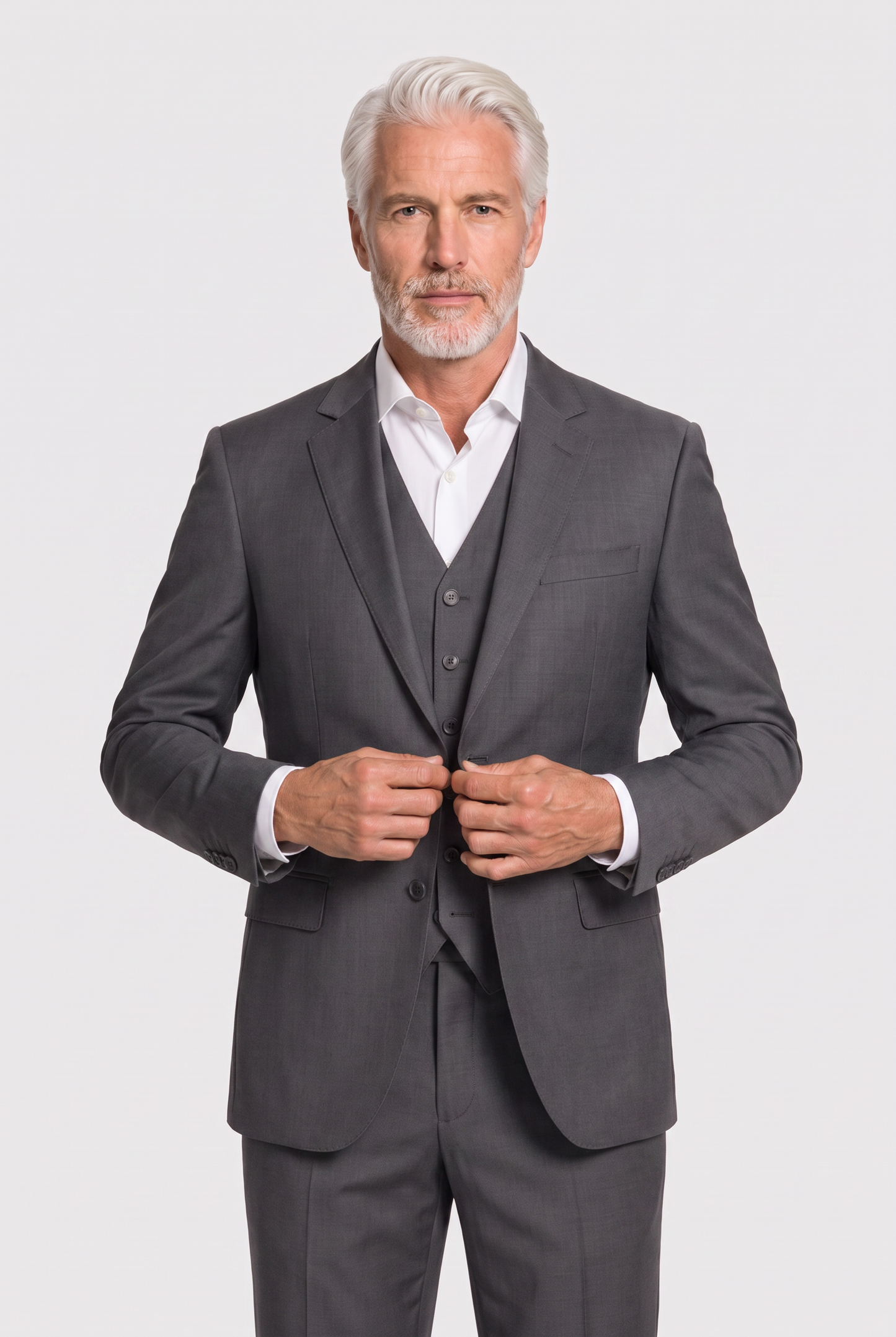 Terno Slim Italiano Lã Fria Chumbo