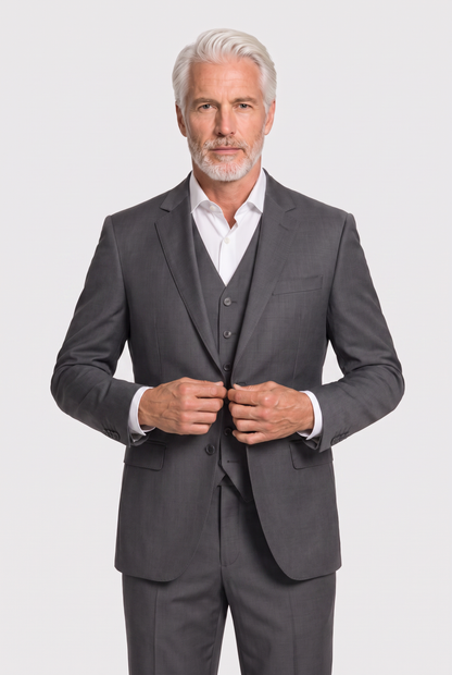 Terno Slim Italiano Lã Fria Chumbo