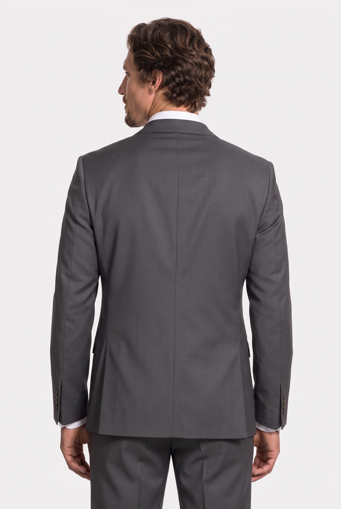 Costume Slim Italiano Lã Fria Chumbo