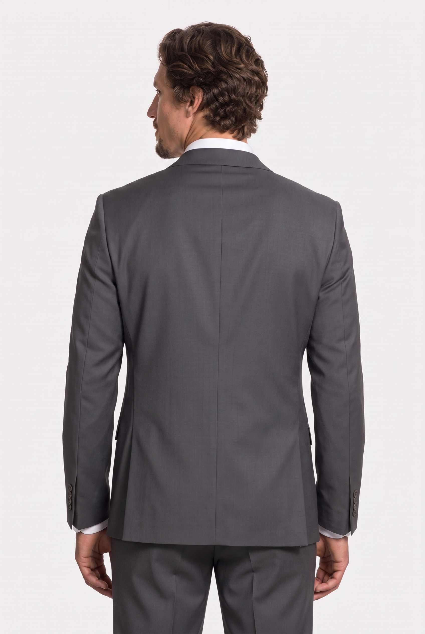 Costume Slim Italiano Lã Fria Chumbo