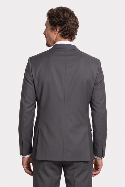 Costume Slim Italiano Lã Fria Chumbo