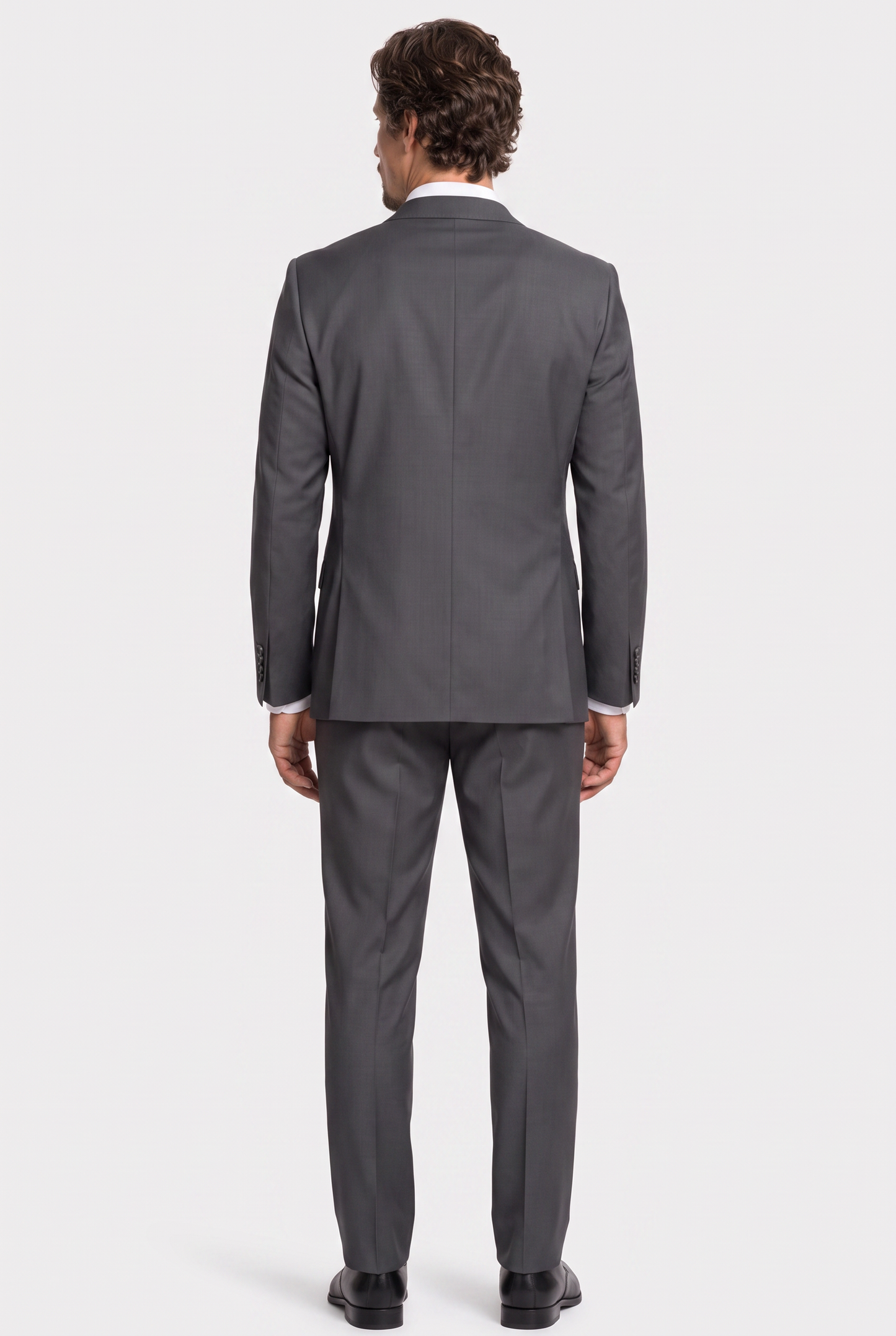 Costume Slim Italiano Lã Fria Chumbo - detalhe
