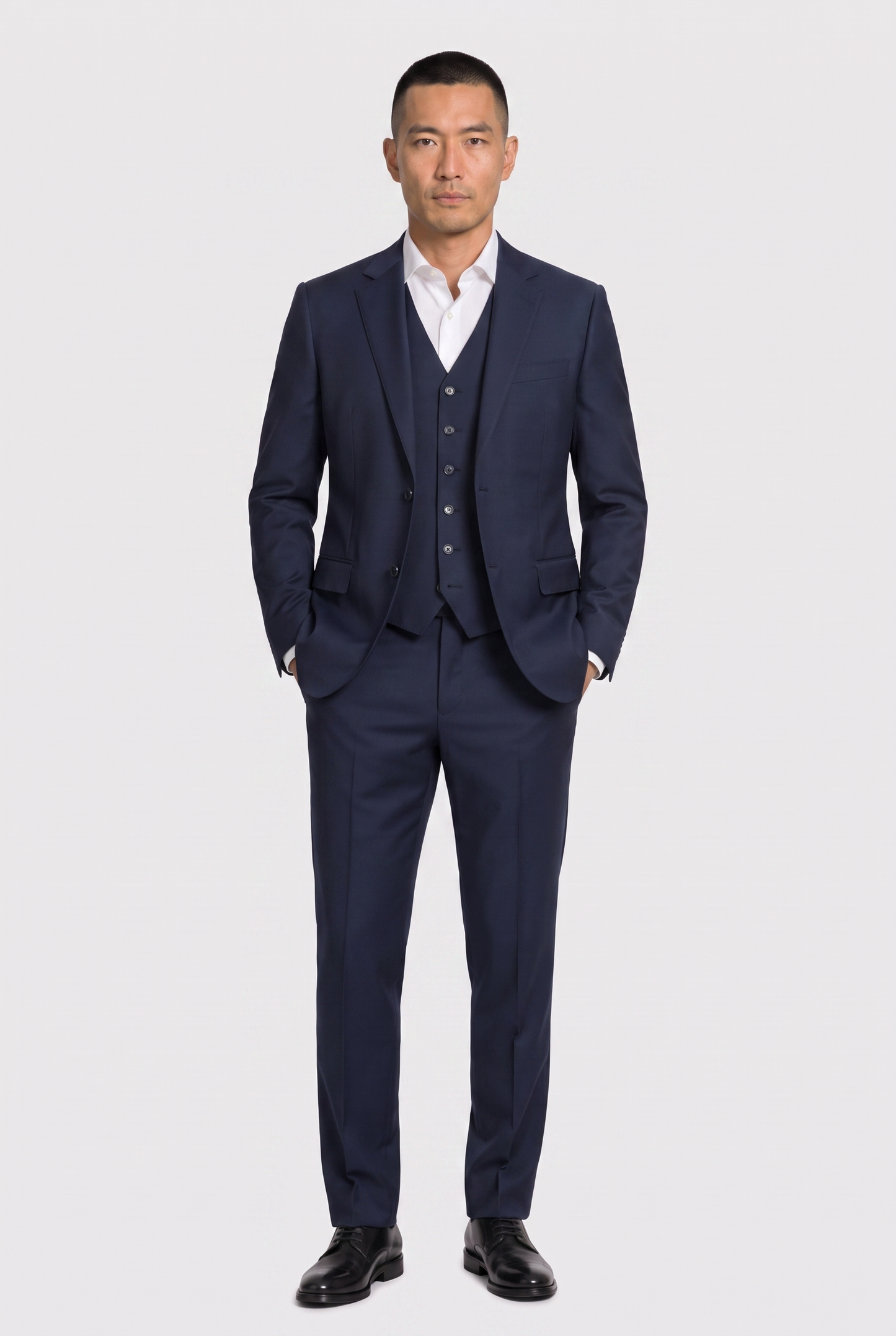 Terno Slim Italiano Lã Fria Azul Marinho