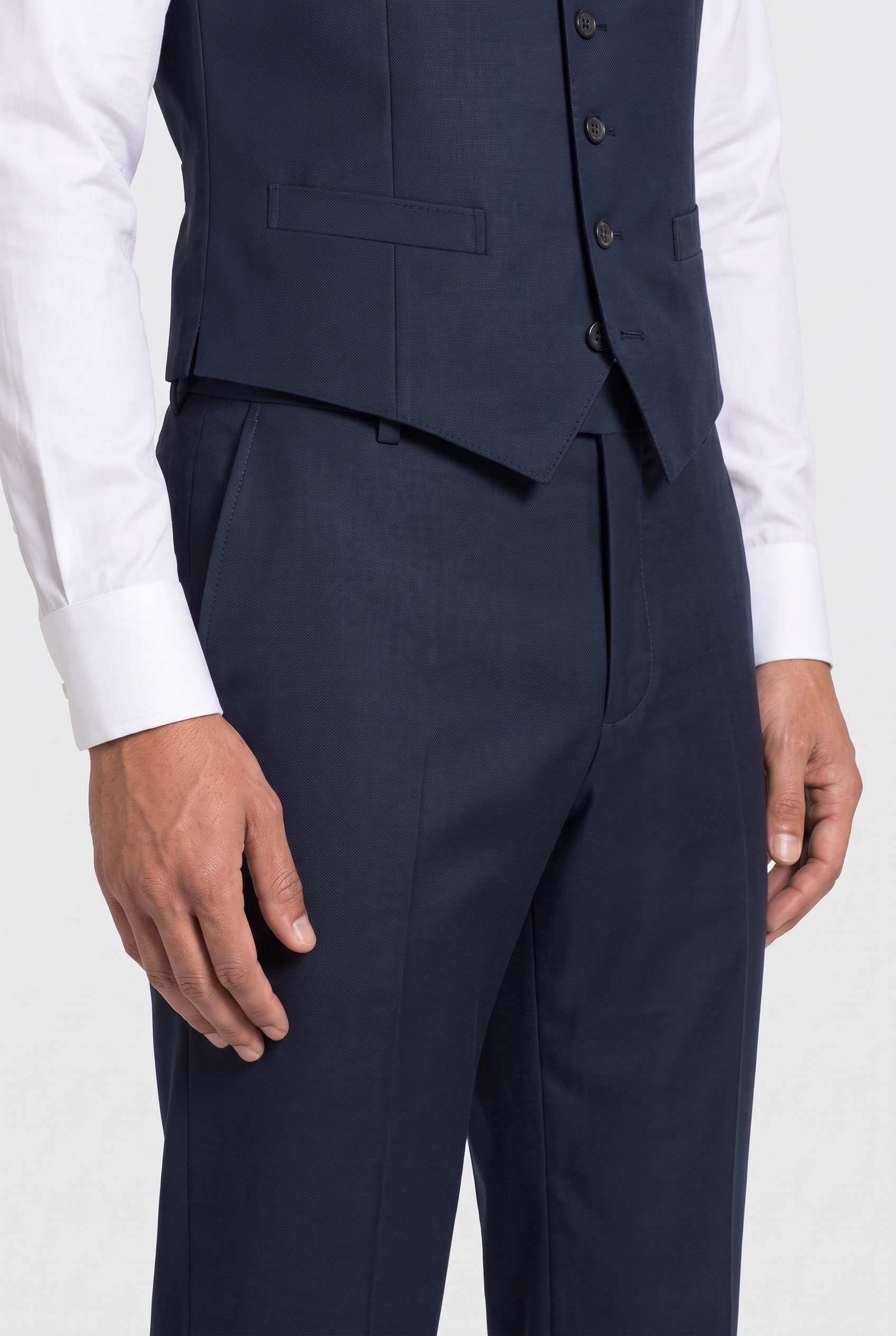 Terno Slim Italiano Lã Fria Azul Marinho - calça