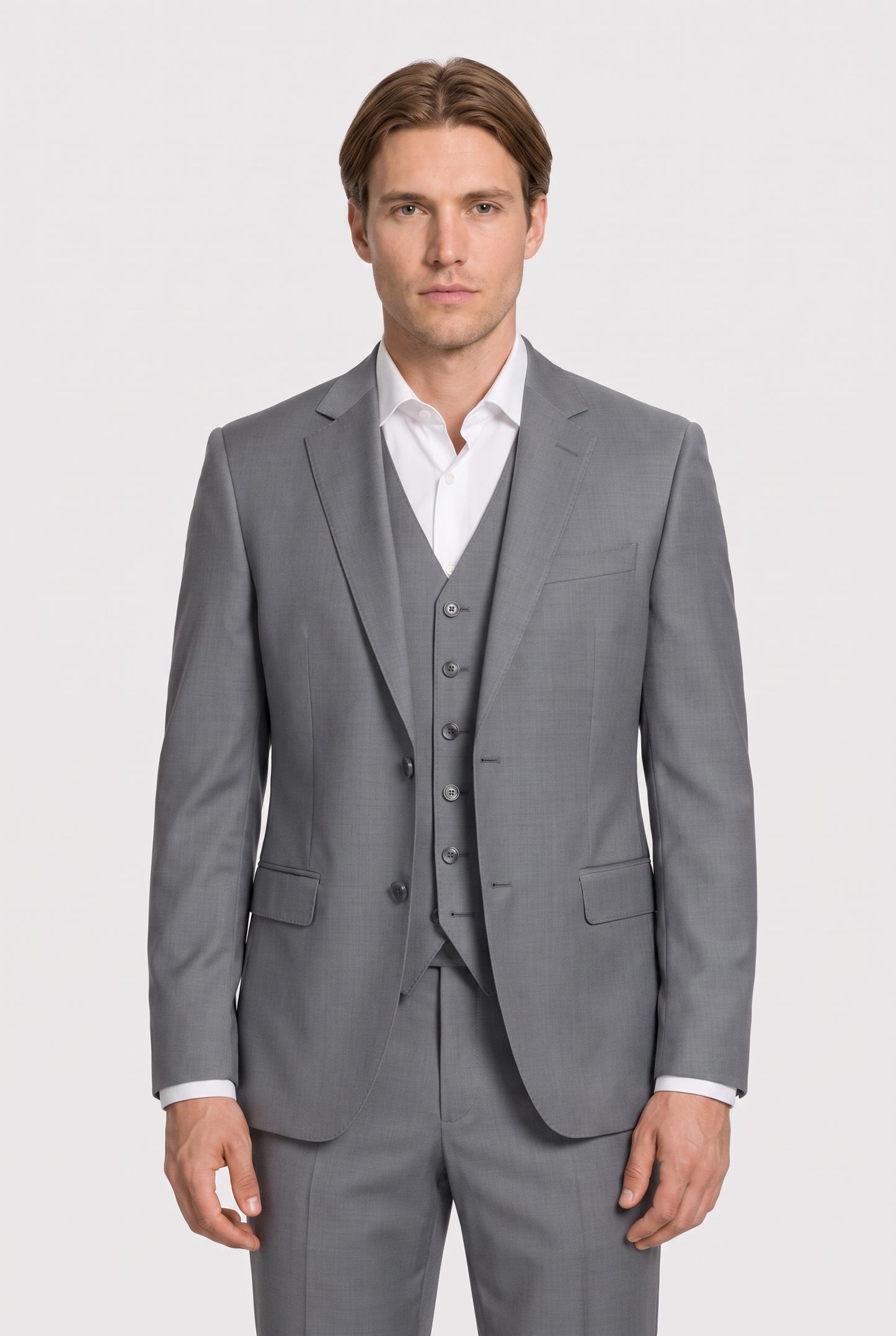 Blazer Lã Fria Cinza Médio - frente