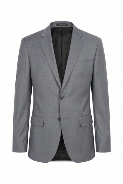 Costume Slim Italiano Lã Fria Cinza Aço - paletó com etiqueta Social à Rigor