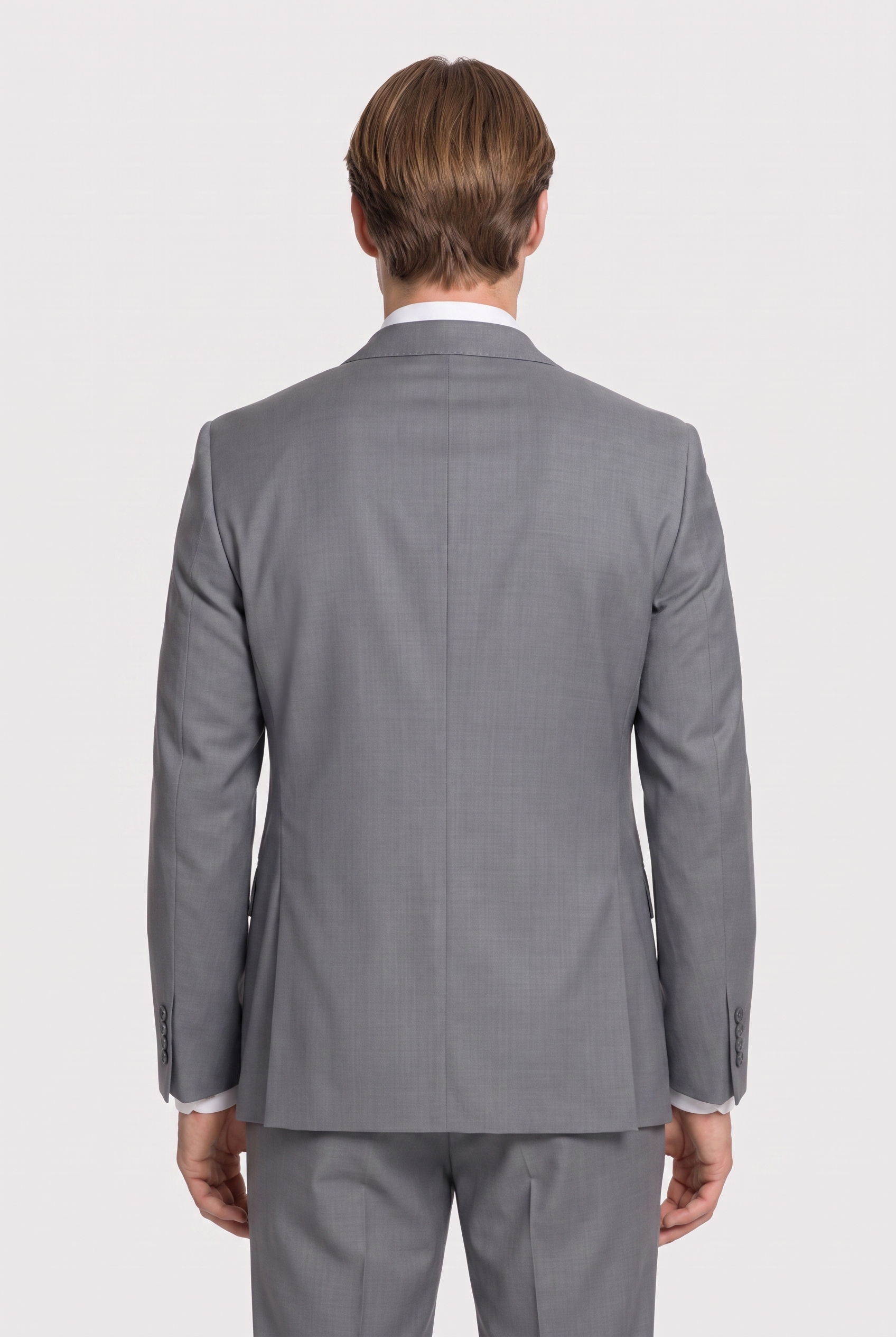 Terno Slim Italiano Lã Fria Cinza Aço - detalhe